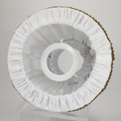 Duolla - Lampenschirm für Tisch- und Stehlampe E27 Ø 15 cm weiß/braun