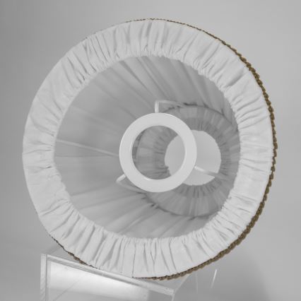 Duolla - Lampenschirm für Tisch- und Stehleuchten E27 d 18,5 cm weiß/braun