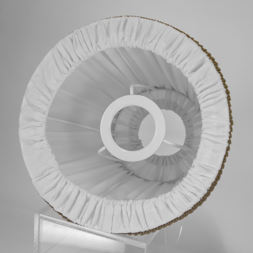 Duolla - Lampenschirm für Tisch- und Stehleuchten E27 d 18,5 cm weiß/braun