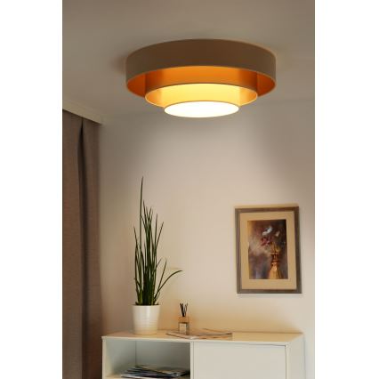 Duolla - LED-Deckenleuchte LUNETA LED/26W/230V d 60 cm 4000K beige/golden/cremefarben
