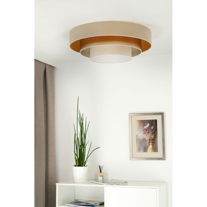 Duolla - LED-Deckenleuchte LUNETA LED/26W/230V d 60 cm 4000K beige/golden/cremefarben