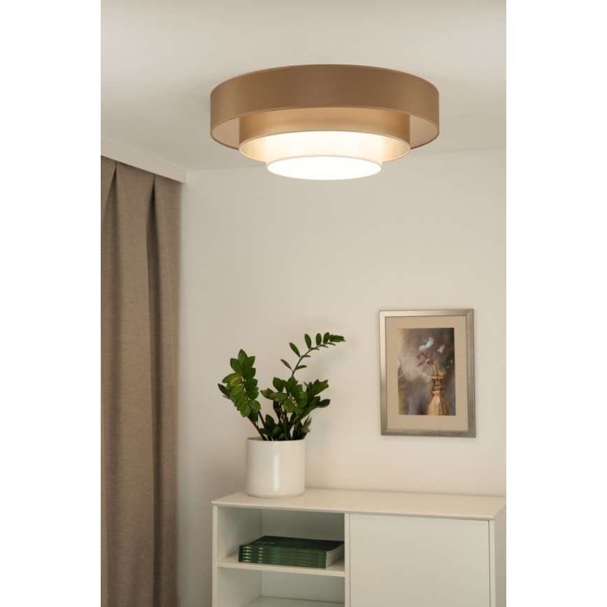 Duolla - LED-Deckenleuchte LUNETA LED/26W/230V d 60 cm 4000K braun/golden/weiß