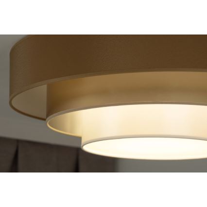 Duolla - LED-Deckenleuchte LUNETA LED/26W/230V d 60 cm 4000K braun/golden/weiß