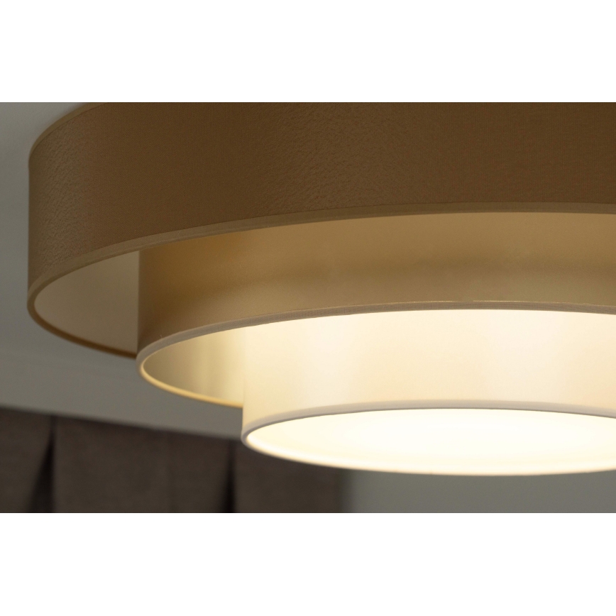 Duolla - LED-Deckenleuchte LUNETA LED/26W/230V d 60 cm 4000K braun/golden/weiß