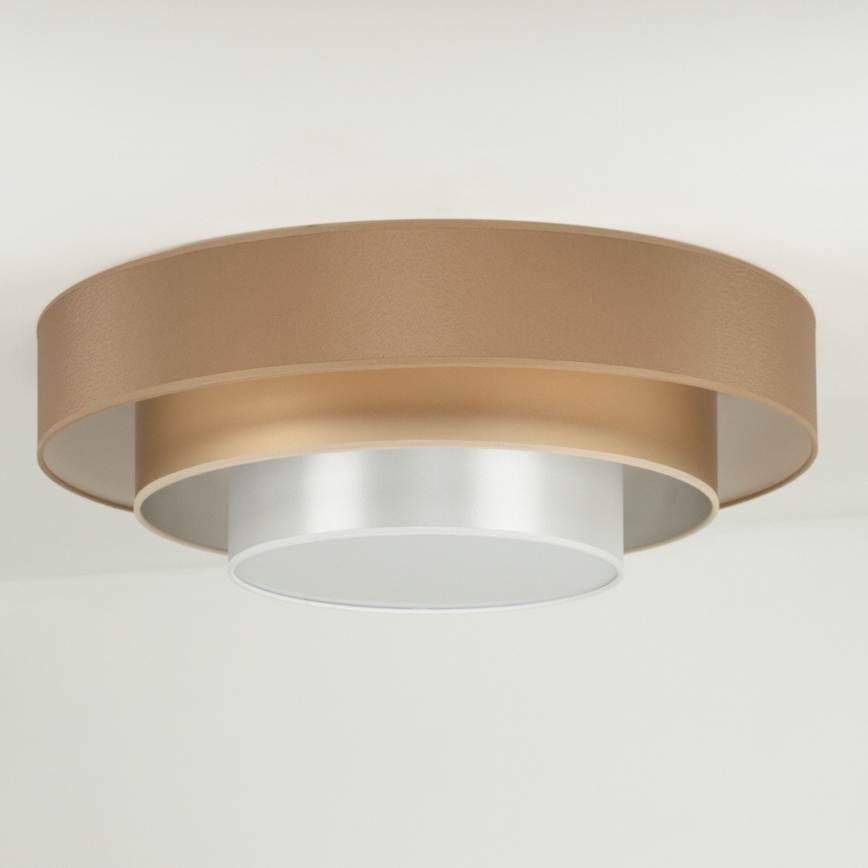 Duolla - LED-Deckenleuchte LUNETA LED/26W/230V d 60 cm 4000K braun/golden/weiß