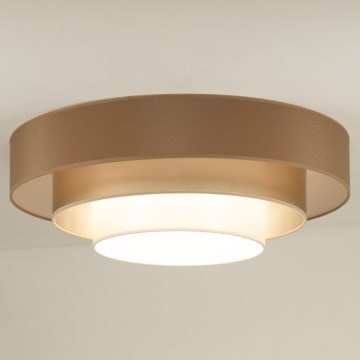 Duolla - LED-Deckenleuchte LUNETA LED/26W/230V d 60 cm 4000K braun/golden/weiß
