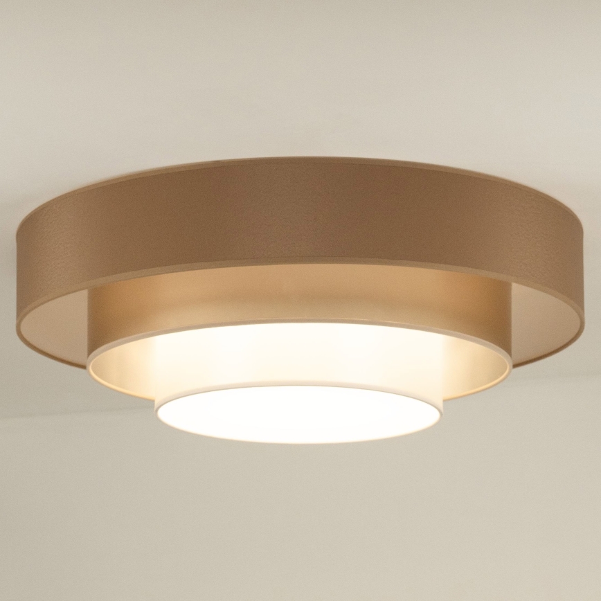 Duolla - LED-Deckenleuchte LUNETA LED/26W/230V d 60 cm 4000K braun/golden/weiß