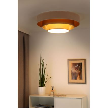 Duolla - LED-Deckenleuchte LUNETA LED/26W/230V d 60 cm 4000K cremefarben/golden/beige