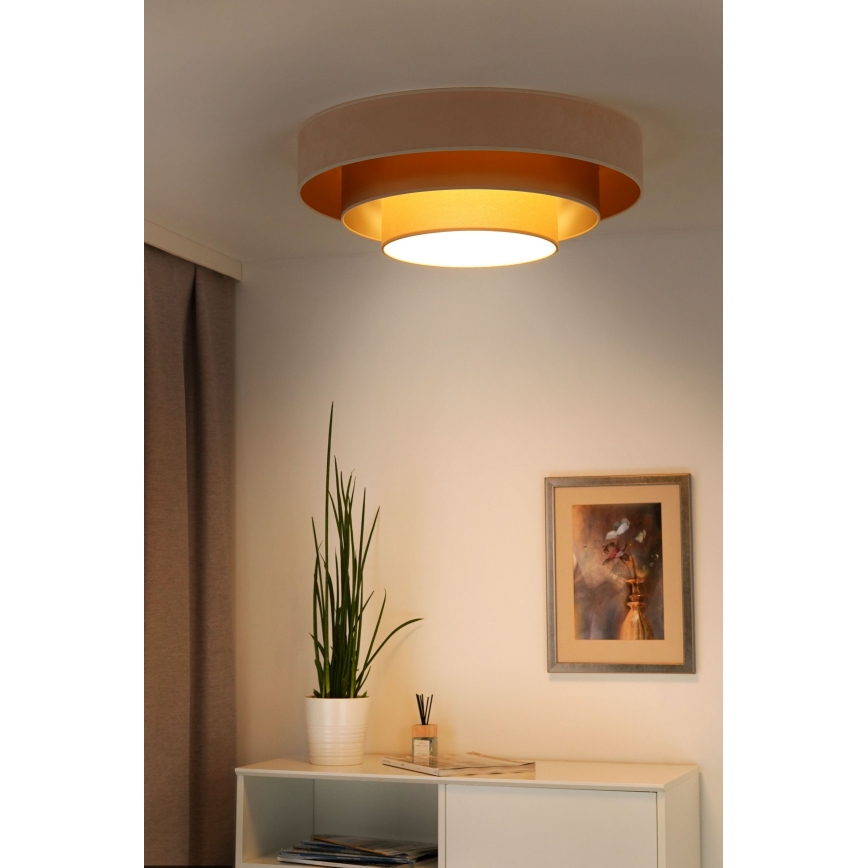 Duolla - LED-Deckenleuchte LUNETA LED/26W/230V d 60 cm 4000K cremefarben/golden/beige