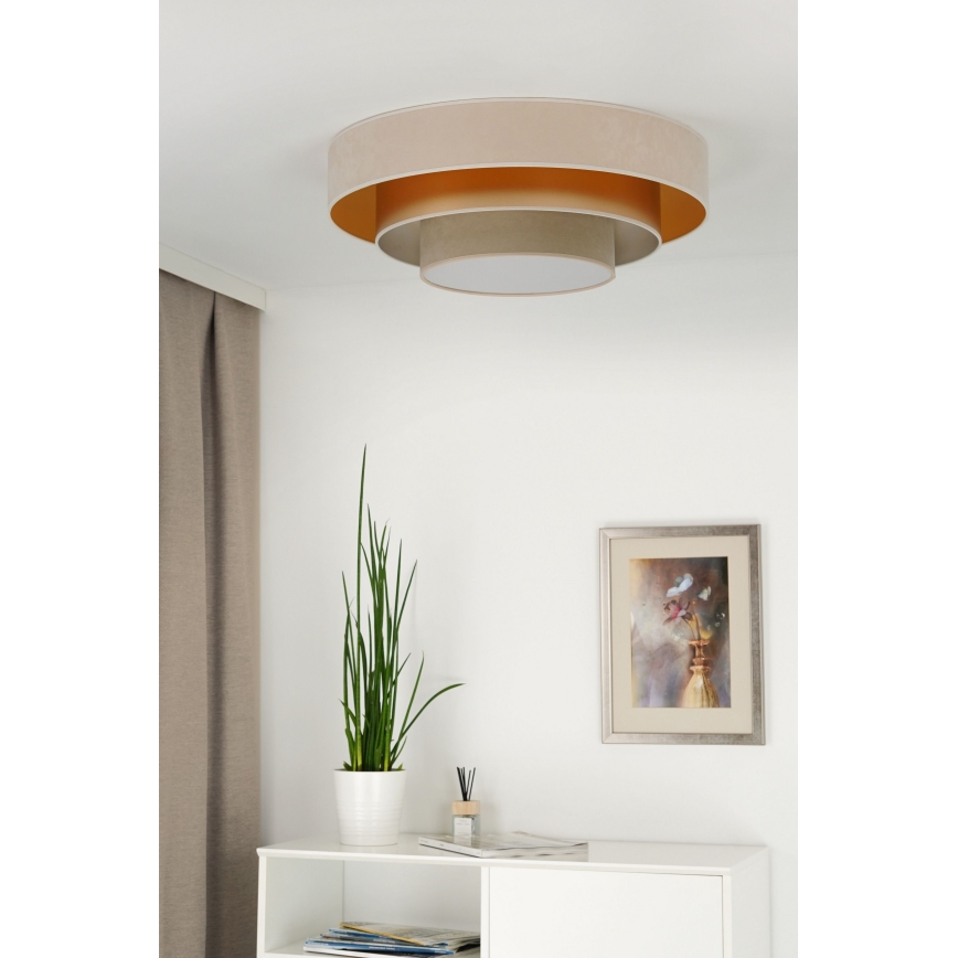 Duolla - LED-Deckenleuchte LUNETA LED/26W/230V d 60 cm 4000K cremefarben/golden/beige