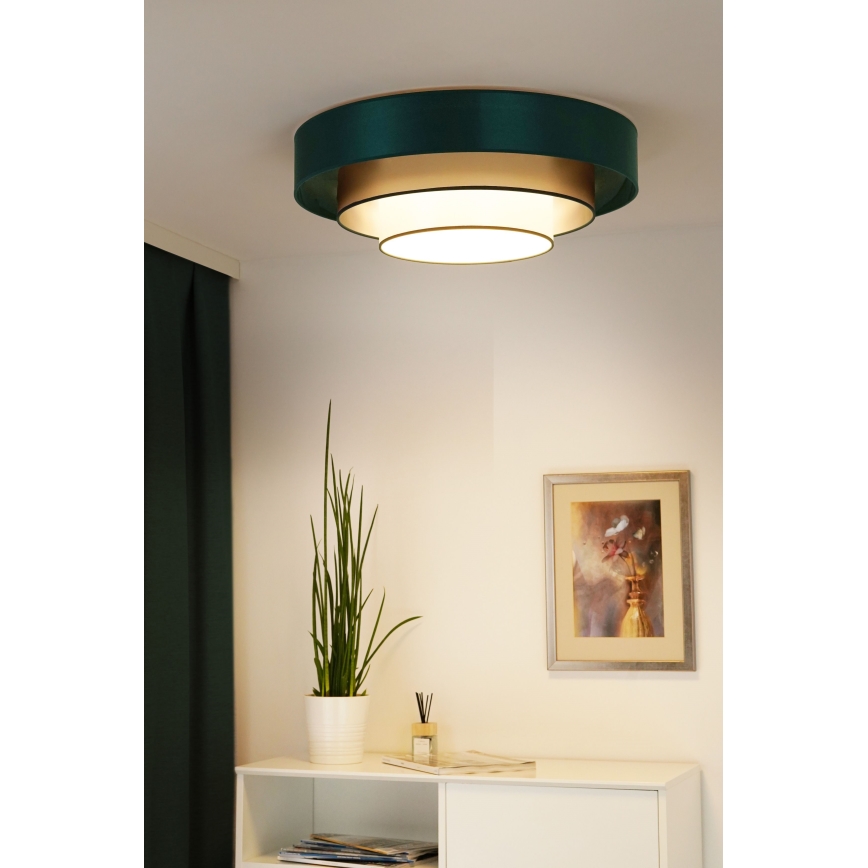 Duolla - LED-Deckenleuchte LUNETA LED/26W/230V d 60 cm 4000K grün/golden/weiß
