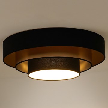 Duolla - LED-Deckenleuchte LUNETA LED/26W/230V d 60 cm 4000K schwarz/golden