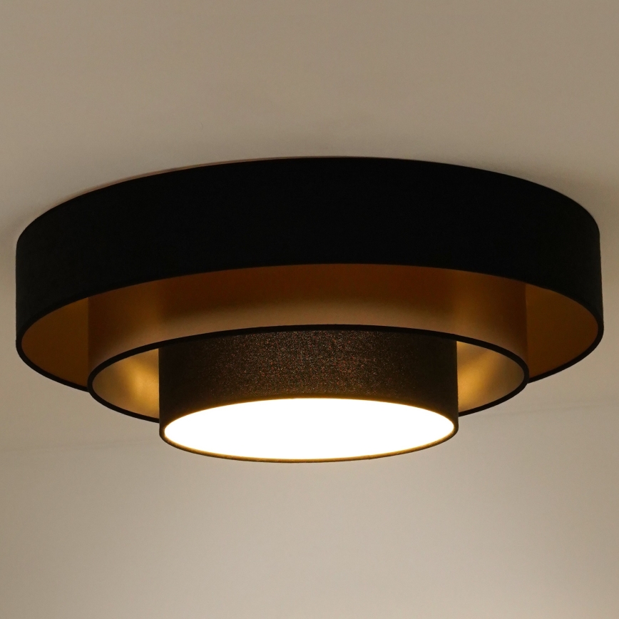 Duolla - LED-Deckenleuchte LUNETA LED/26W/230V d 60 cm 4000K schwarz/golden