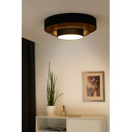 Duolla - LED-Deckenleuchte LUNETA LED/26W/230V d 60 cm 4000K schwarz/golden
