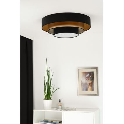 Duolla - LED-Deckenleuchte LUNETA LED/26W/230V d 60 cm 4000K schwarz/golden