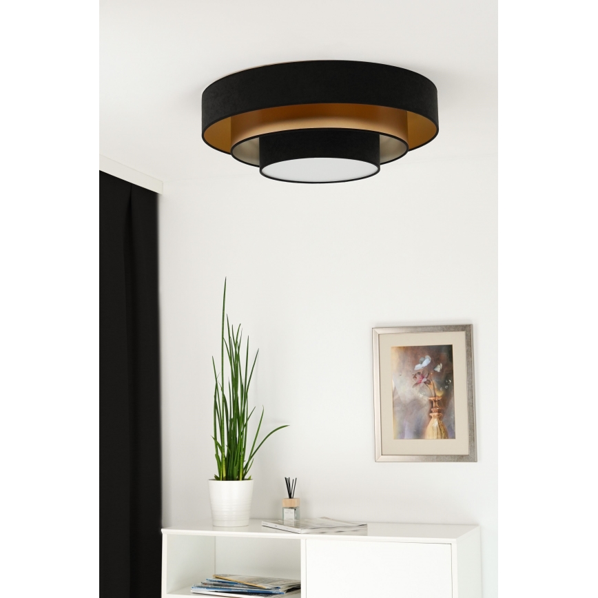 Duolla - LED-Deckenleuchte LUNETA LED/26W/230V d 60 cm 4000K schwarz/golden