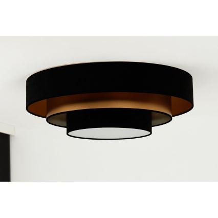 Duolla - LED-Deckenleuchte LUNETA LED/26W/230V d 60 cm 4000K schwarz/golden