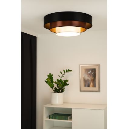 Duolla - LED-Deckenleuchte LUNETA LED/26W/230V d 60 cm 4000K schwarz/kupfern/weiß