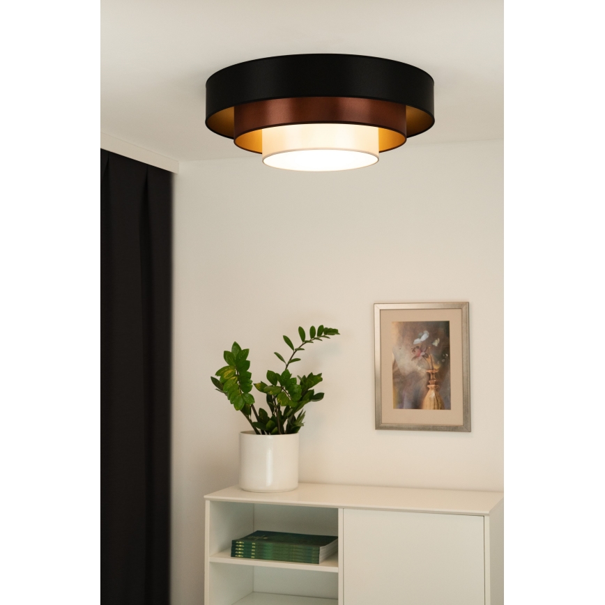 Duolla - LED-Deckenleuchte LUNETA LED/26W/230V d 60 cm 4000K schwarz/kupfern/weiß