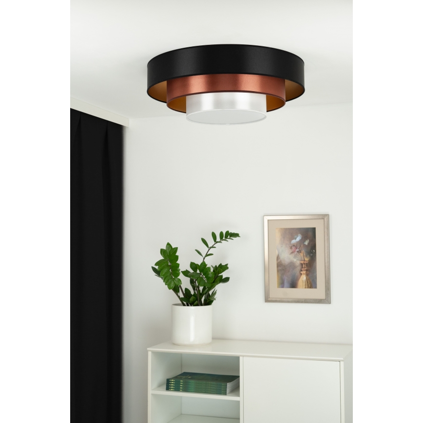 Duolla - LED-Deckenleuchte LUNETA LED/26W/230V d 60 cm 4000K schwarz/kupfern/weiß