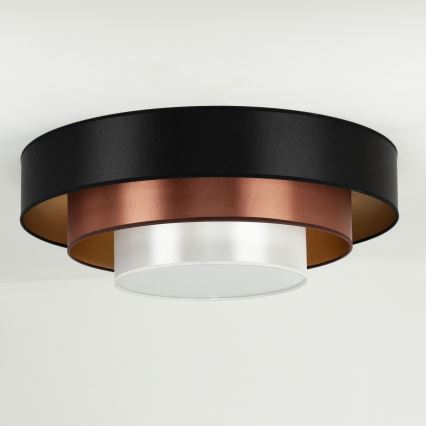 Duolla - LED-Deckenleuchte LUNETA LED/26W/230V d 60 cm 4000K schwarz/kupfern/weiß