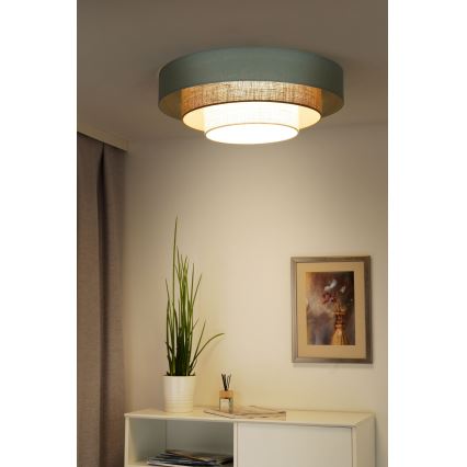 Duolla - LED-Deckenleuchte LUNETA LED/26W/230V d 60 cm 4000K türkisfarben/beige/cremefarben