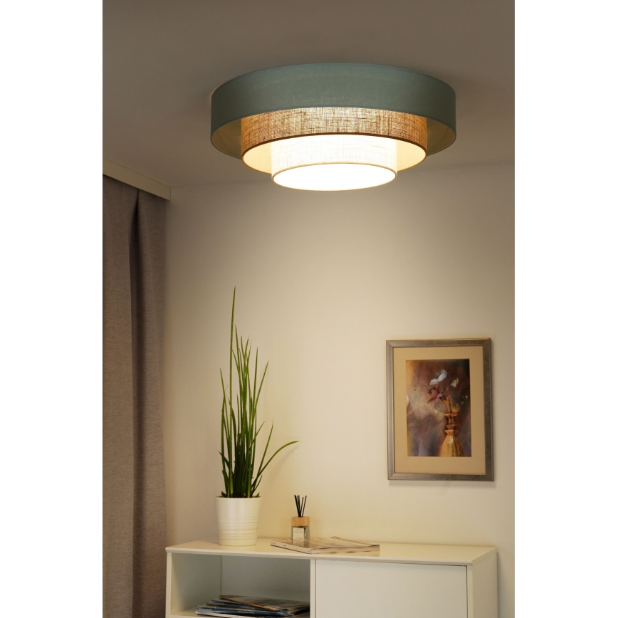 Duolla - LED-Deckenleuchte LUNETA LED/26W/230V d 60 cm 4000K türkisfarben/beige/cremefarben