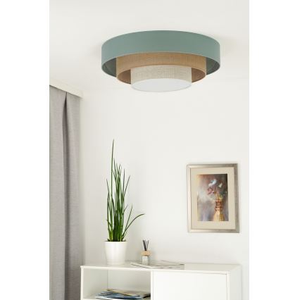 Duolla - LED-Deckenleuchte LUNETA LED/26W/230V d 60 cm 4000K türkisfarben/beige/cremefarben