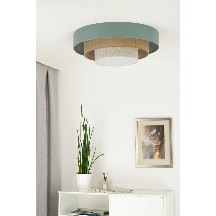 Duolla - LED-Deckenleuchte LUNETA LED/26W/230V d 60 cm 4000K türkisfarben/beige/cremefarben