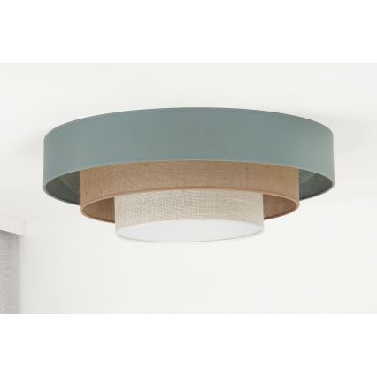 Duolla - LED-Deckenleuchte LUNETA LED/26W/230V d 60 cm 4000K türkisfarben/beige/cremefarben