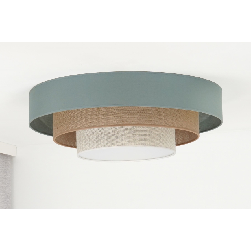 Duolla - LED-Deckenleuchte LUNETA LED/26W/230V d 60 cm 4000K türkisfarben/beige/cremefarben