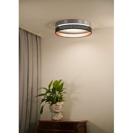 Duolla - LED-Deckenleuchte ROLLER DUO SHINY LED/24W/230V d 45 cm silbern/schwarz