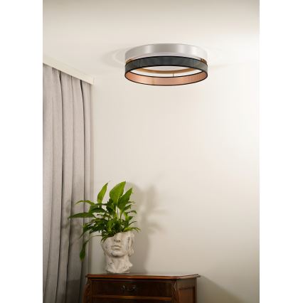 Duolla - LED-Deckenleuchte ROLLER DUO SHINY LED/24W/230V d 45 cm silbern/schwarz