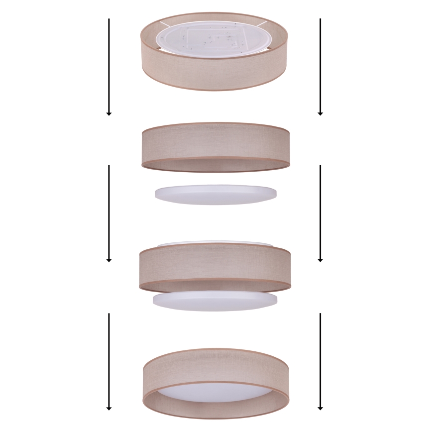 Duolla - LED-Deckenleuchte ROLLER LED/24W/230V Leuchte d 45 cm grau