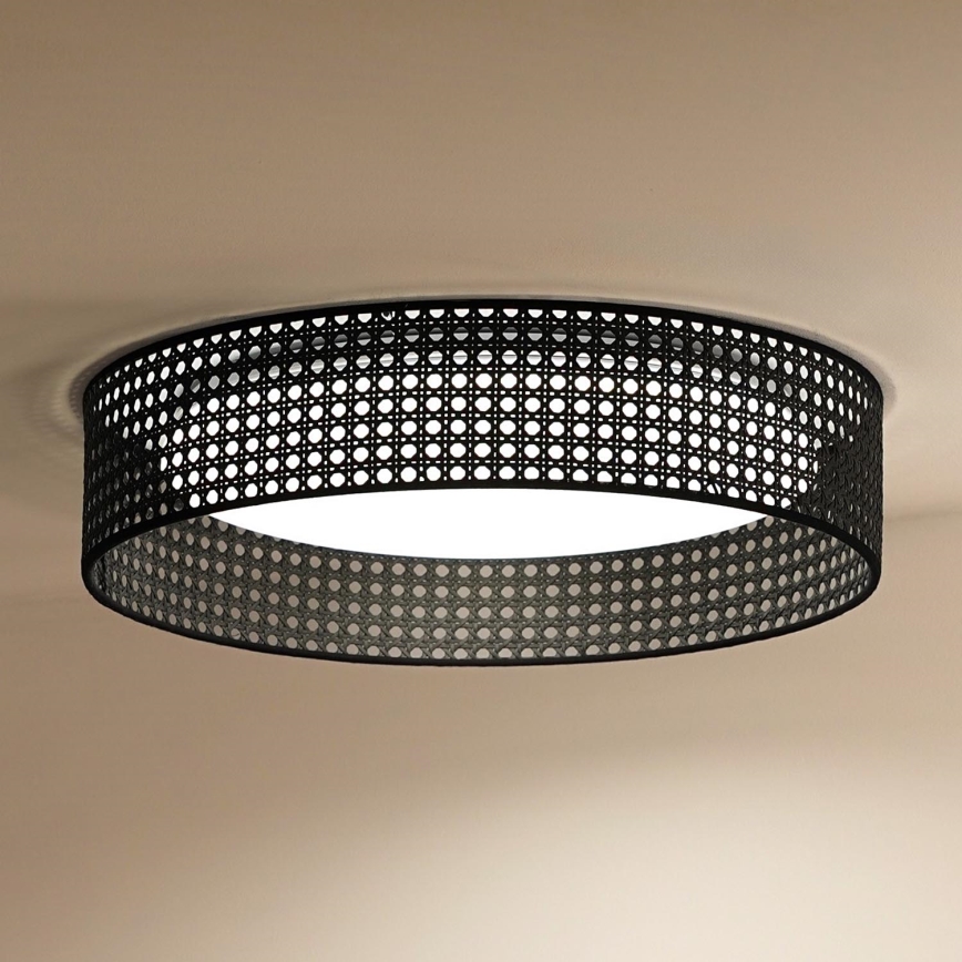 Duolla - LED-Deckenleuchte ROLLER RATTAN LED/24W/230V d 45 cm schwarz