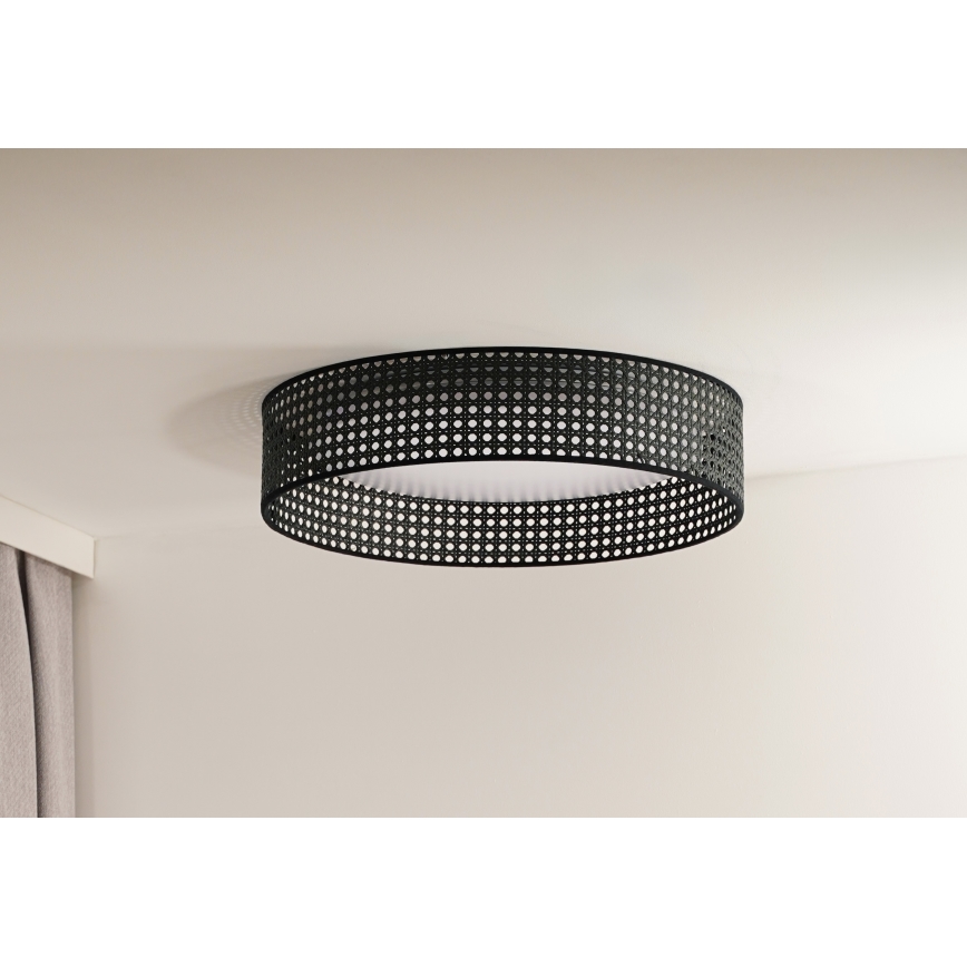 Duolla - LED-Deckenleuchte ROLLER RATTAN LED/24W/230V d 45 cm schwarz