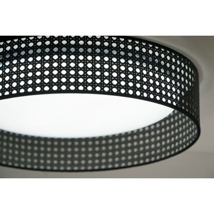 Duolla - LED-Deckenleuchte ROLLER RATTAN LED/24W/230V d 45 cm schwarz