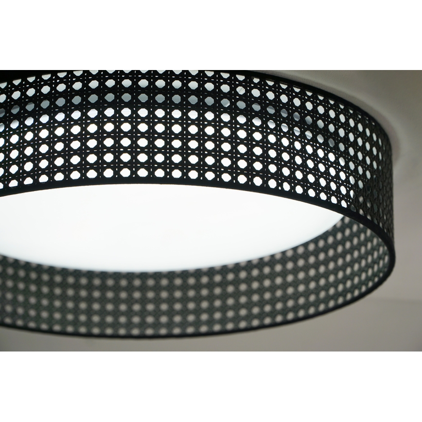 Duolla - LED-Deckenleuchte ROLLER RATTAN LED/24W/230V d 45 cm schwarz