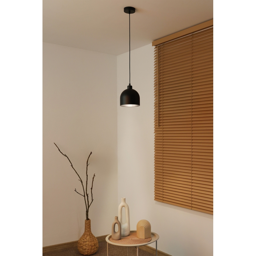 Duolla - Pendelleuchte mit Kabel IRONLINE 1xE27/15W/230V Ø 17 cm schwarz