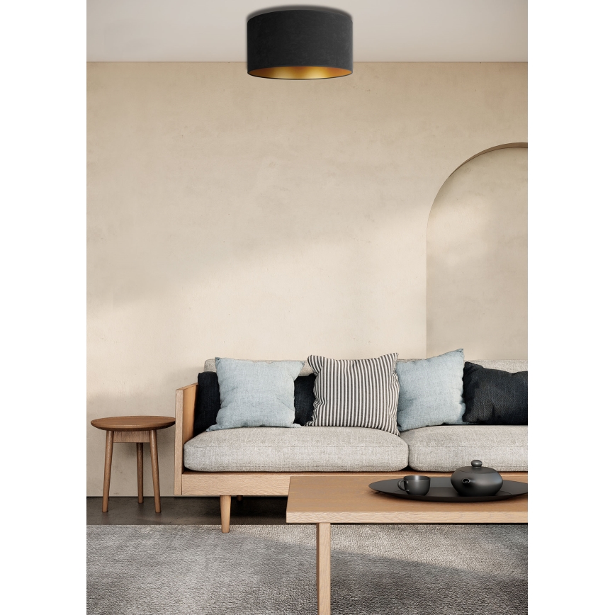 Duolla - Deckenleuchte ROLLER 1xE27/15W/230V Ø 40 cm schwarz/gold