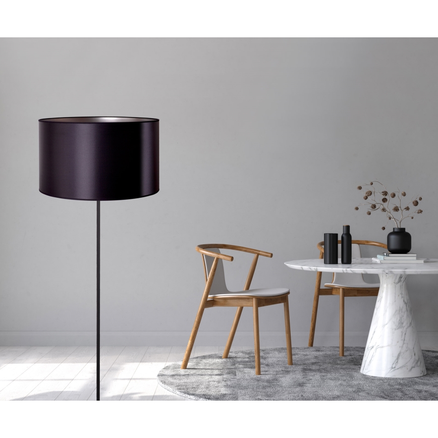 Duolla - Stehleuchte CANNES 1xE27/15W/230V d 45 cm schwarz/silbern