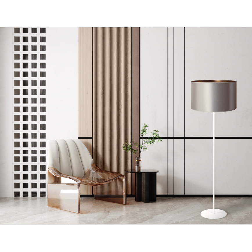Duolla - Stehleuchte CANNES 1xE27/15W/230V d 45 cm silbern/kupfern/weiß