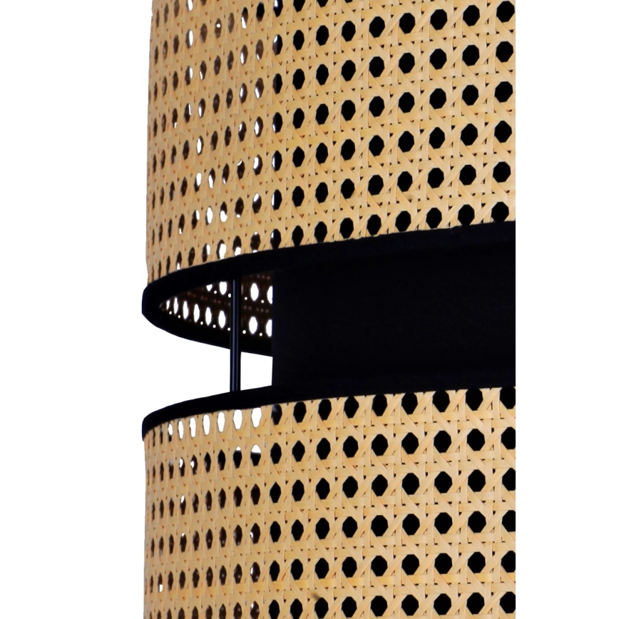 Duolla - Stehleuchte DUO 1xE27/15W/230V d 40 cm Rattan/schwarz