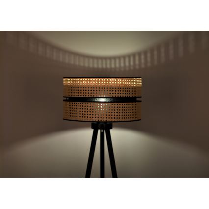 Duolla - Stehleuchte DUO 1xE27/15W/230V d 40 cm Rattan/schwarz