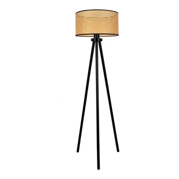 Duolla - Stehleuchte ROLLER 1xE27/15W/230V d 45 cm Rattan/schwarz