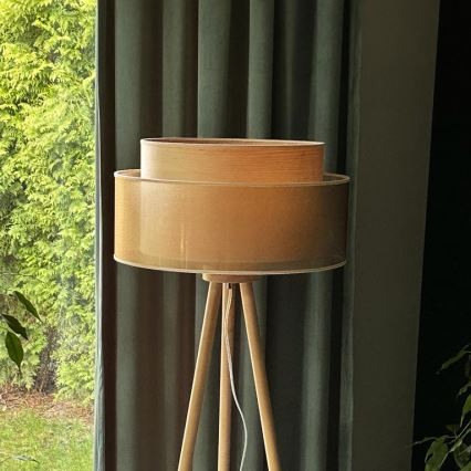 Duolla - Stehleuchte WOOD BOHO 1xE27/15W/230V d 45 cm kupfern/braun/beige