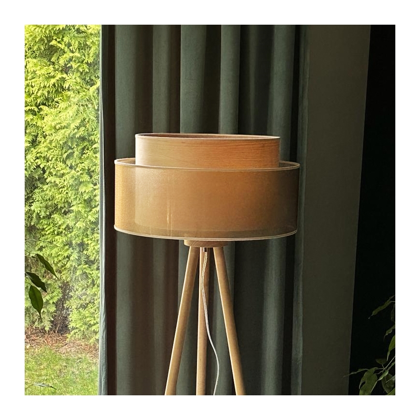 Duolla - Stehleuchte WOOD BOHO 1xE27/15W/230V d 45 cm kupfern/braun/beige