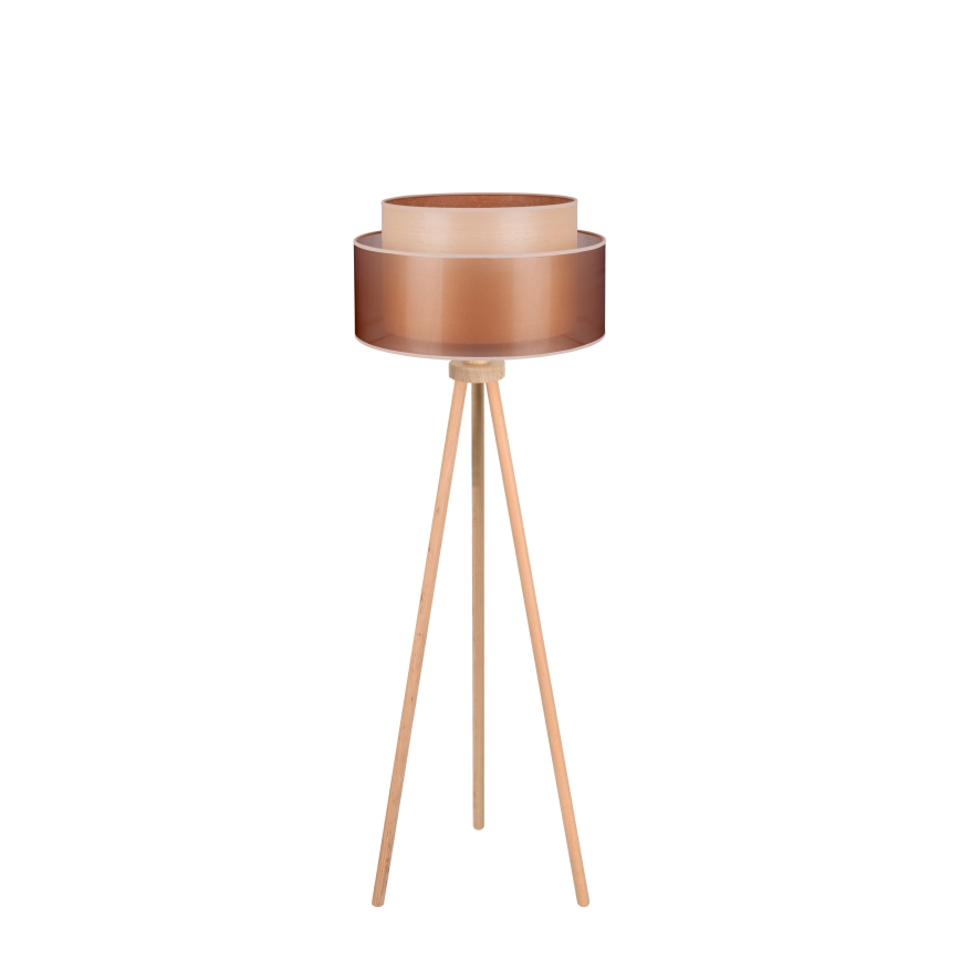 Duolla - Stehleuchte WOOD BOHO 1xE27/15W/230V d 45 cm kupfern/braun/beige
