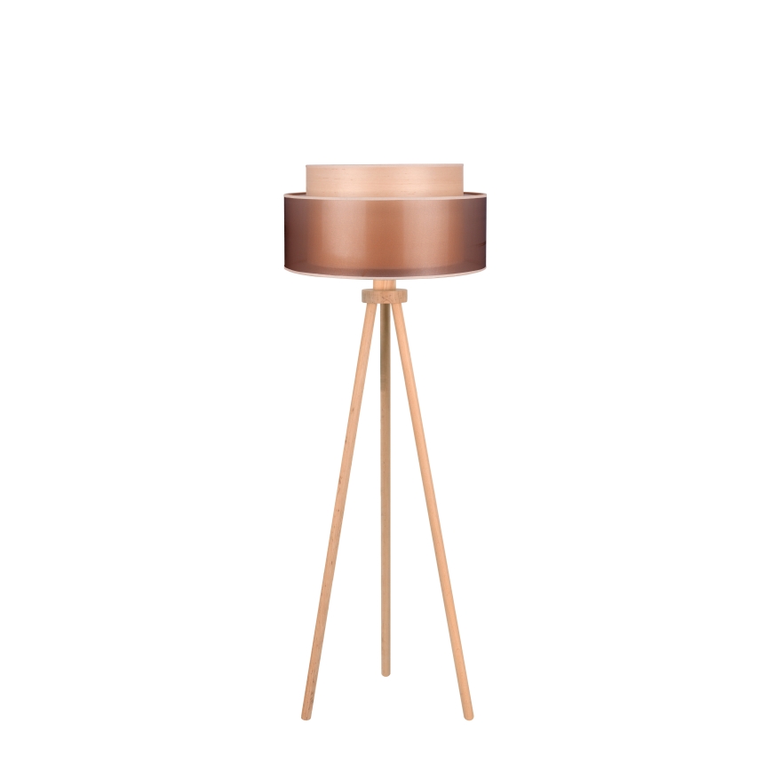 Duolla - Stehleuchte WOOD BOHO 1xE27/15W/230V d 45 cm kupfern/braun/beige