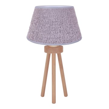 Duolla - Tischleuchte BOUCLE 1xE27/15W/230V d 28 cm grau/Holz